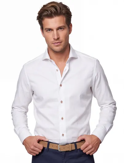 Cavallaro Overhemd slim fit Cavallaro Napoli wit ml 7