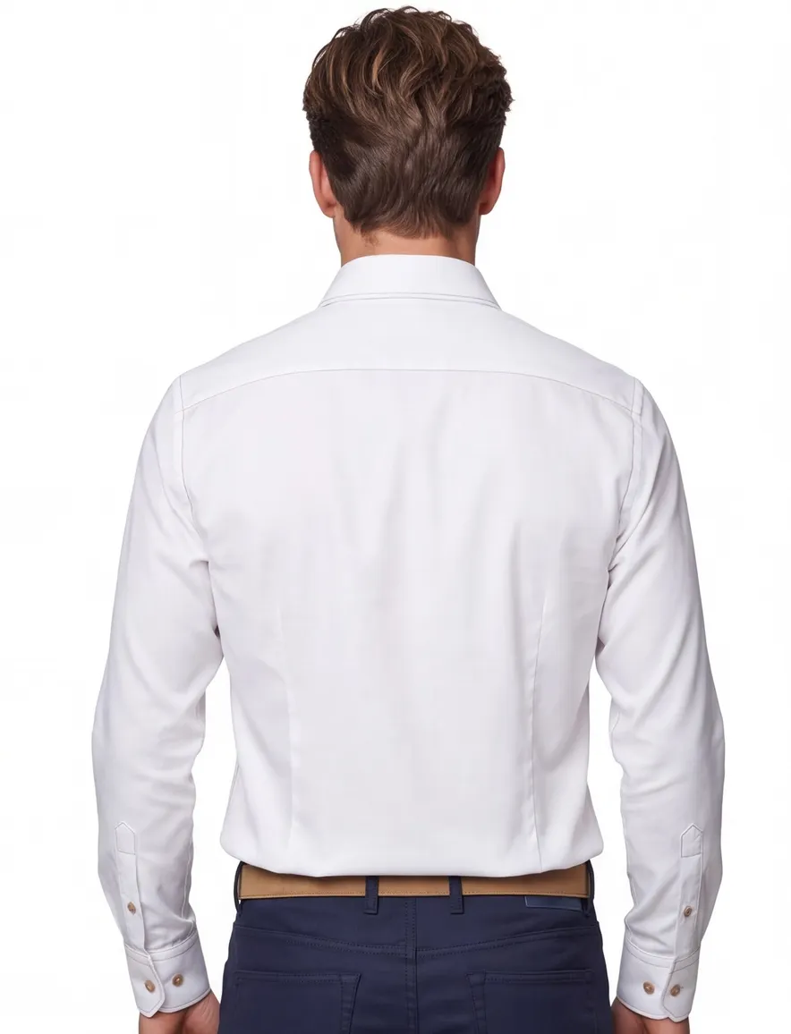 slim fit overhemd Cavallaro Napoli wit mouwlengte 7