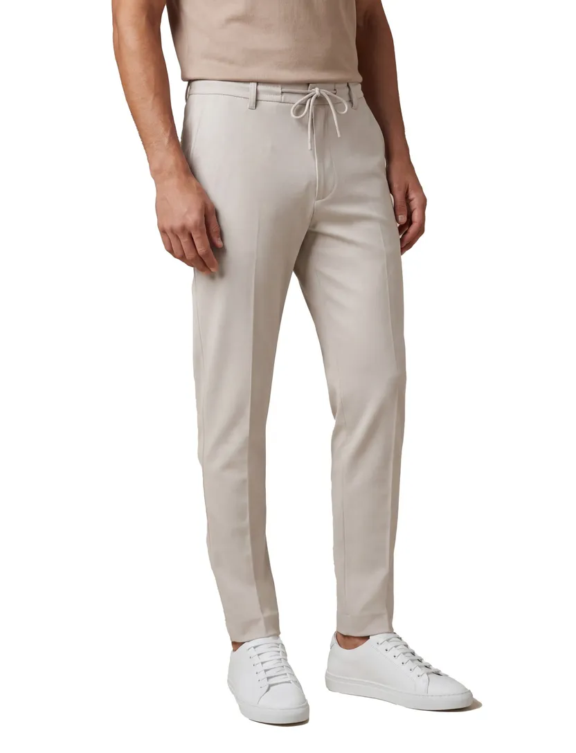 Broek Cavallaro Zeradino elastische band creme normale fit