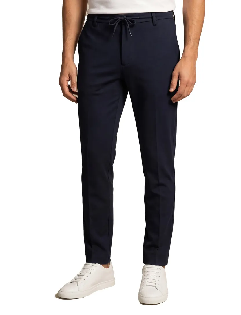 Broek Cavallaro Zeradino elastische band navy normale fit