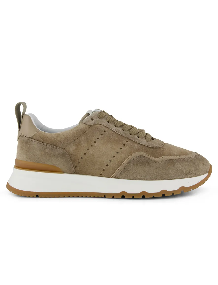 Giorgio sneakers bruin suede witte zool