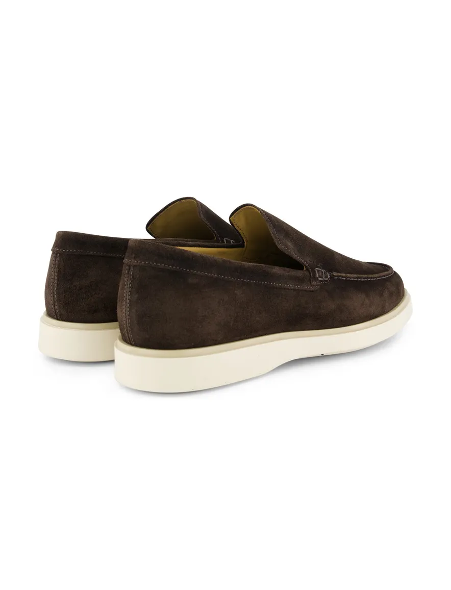Giorgio loafers bruin suede witte zool effen