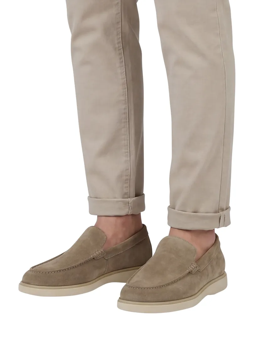 Nette loafers Giorgio beige leer suede effen