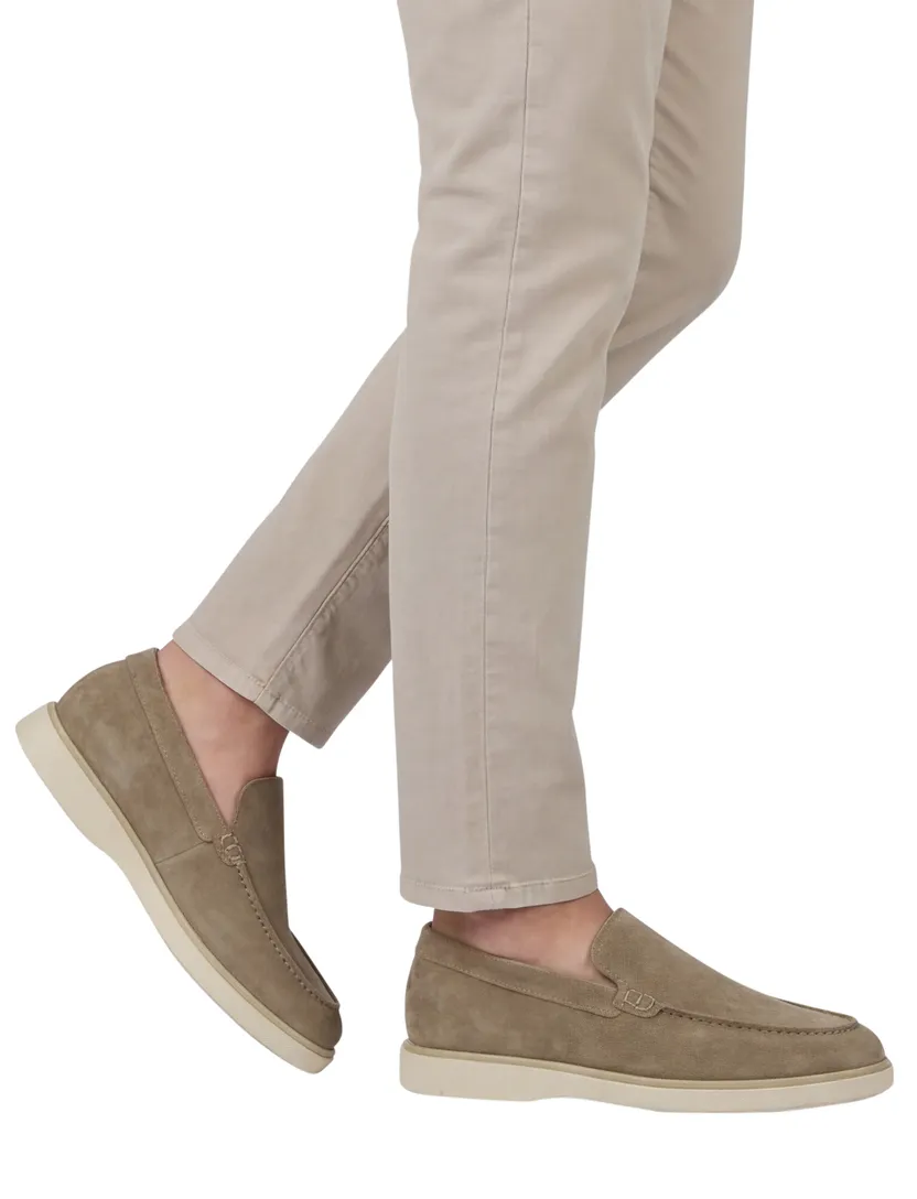 Nette loafers Giorgio beige leer suede effen