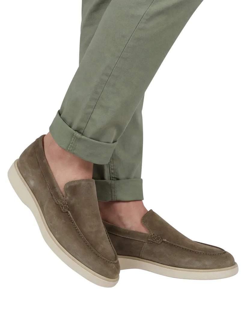 Nette loafers Giorgio groen leer suede effen