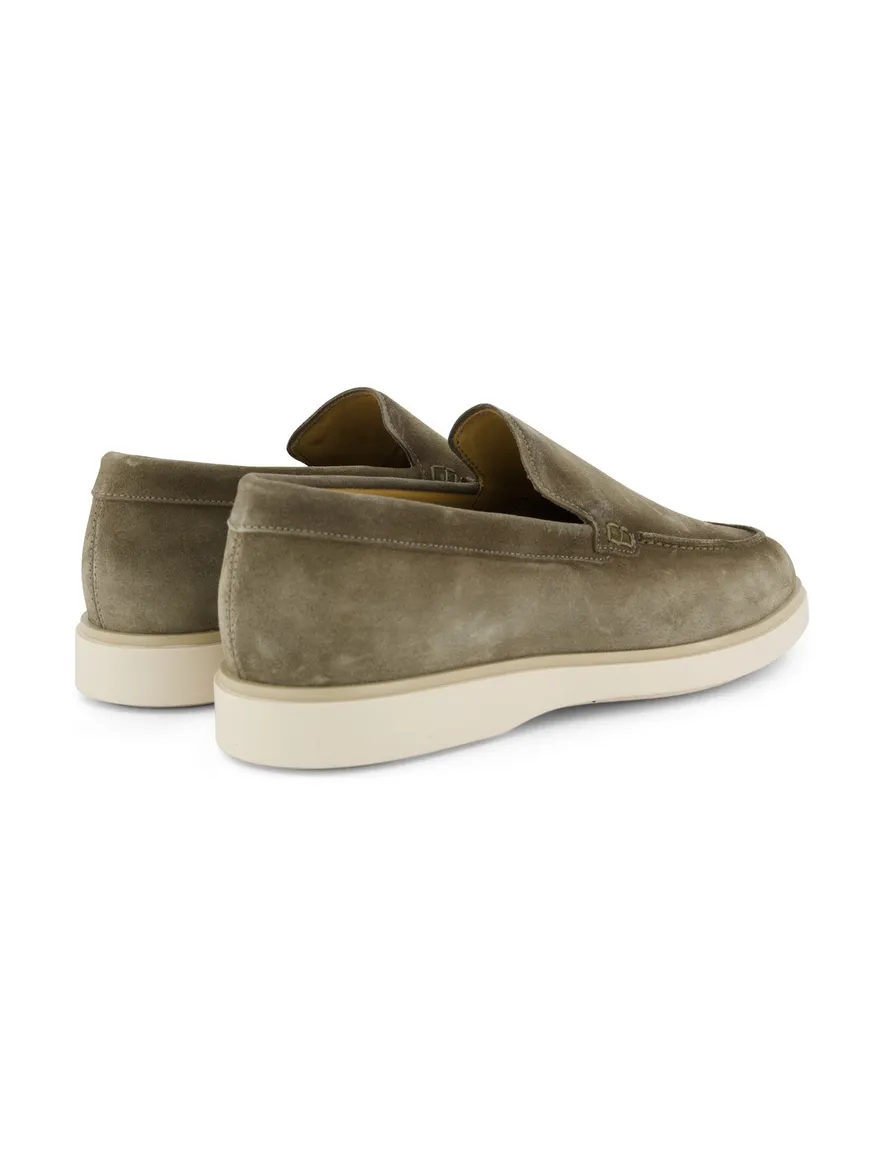 Groene nette effen loafers Giorgio leer suede