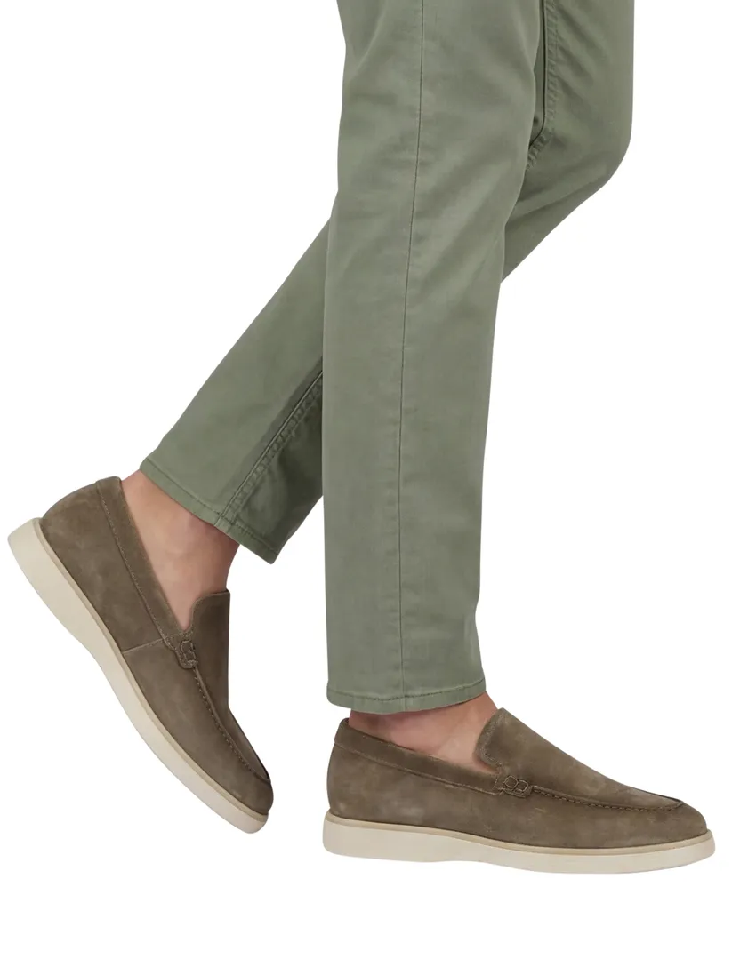 Nette loafers Giorgio groen leer suede effen