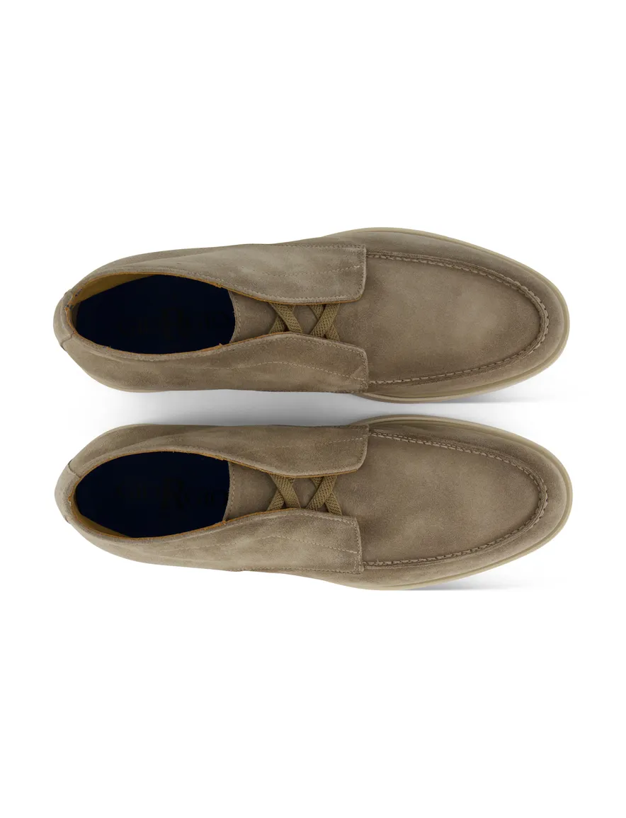 Giorgio instapper bruin suede met lichte zool