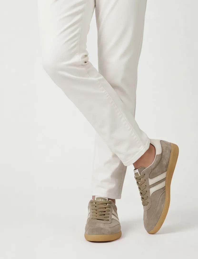 Sneakers Giorgio leer rubber khaki
