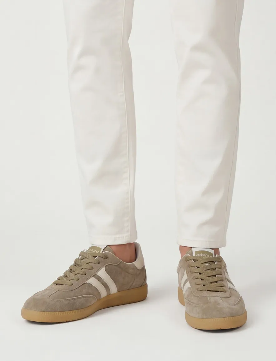 Khaki sneakers Giorgio leer rubber
