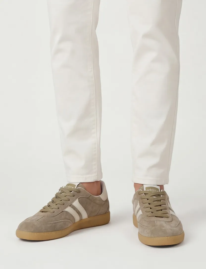 Sneakers Giorgio leer rubber khaki