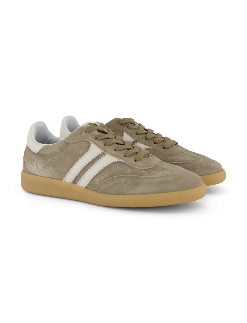 Sneakers Giorgio leer rubber khaki