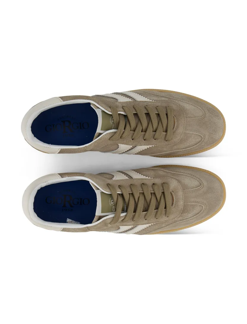 Sneakers Giorgio leer rubber khaki