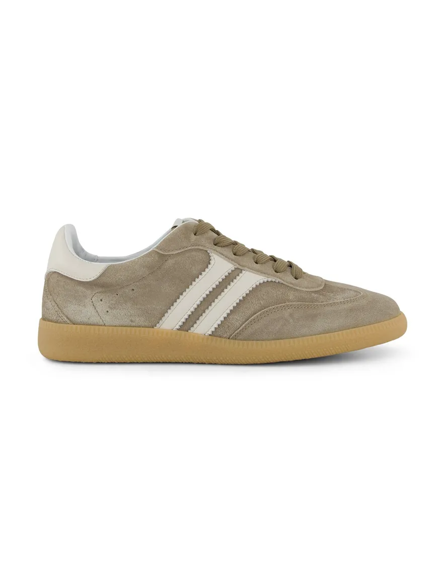 Khaki sneakers Giorgio leer rubber
