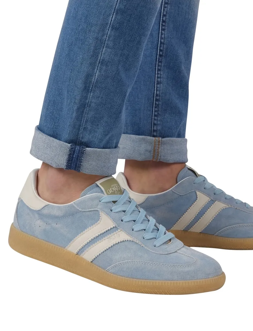 Giorgio sneakers lichtblauw met wit suede