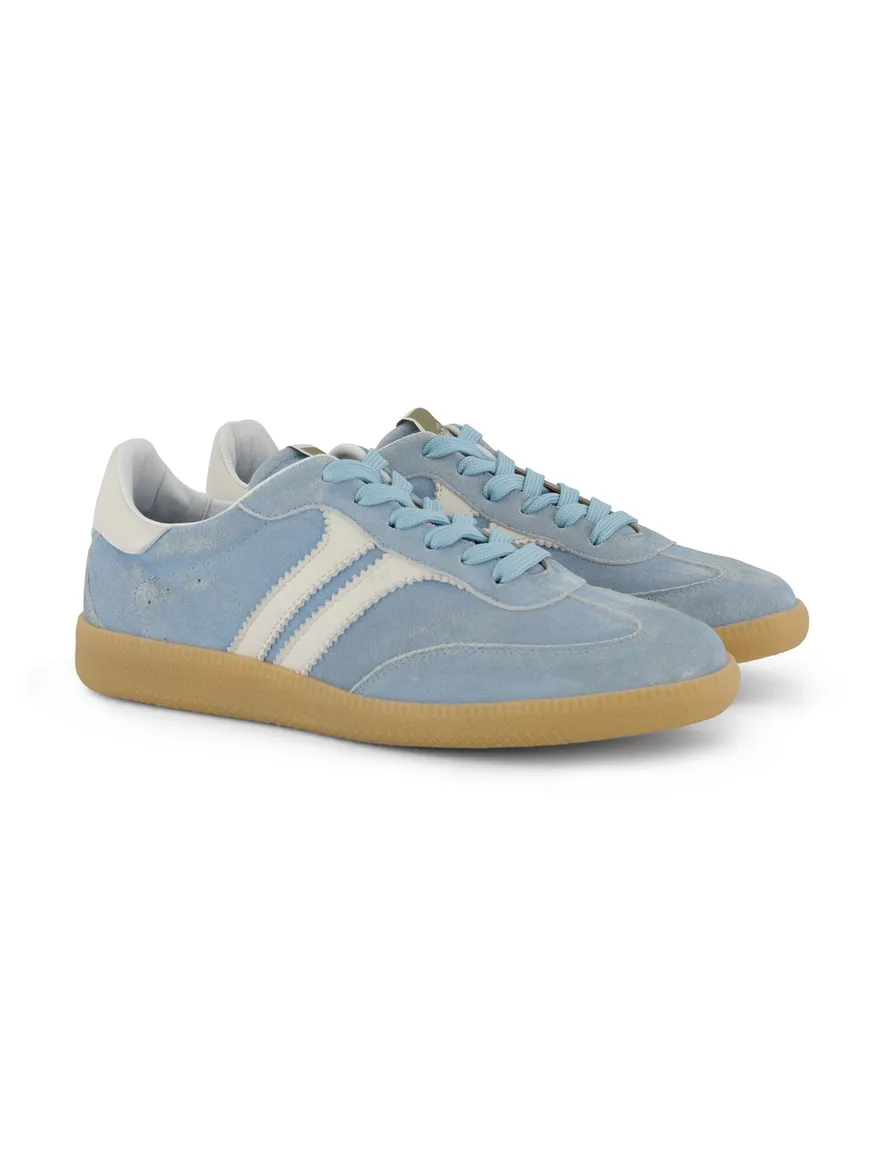Giorgio sneakers lichtblauw met wit suede