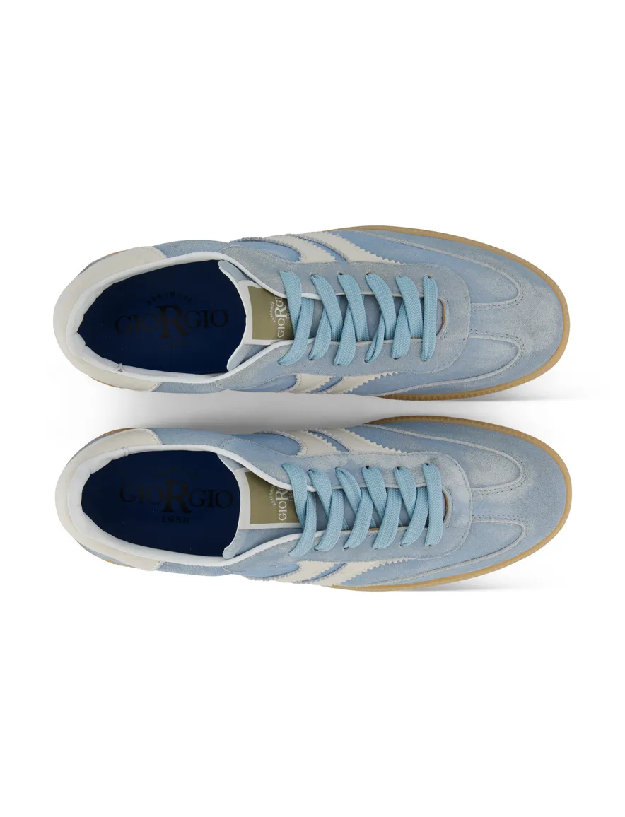 Giorgio sneakers lichtblauw met wit suede