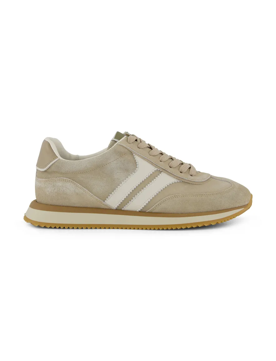 Giorgio sneakers beige met wit suede