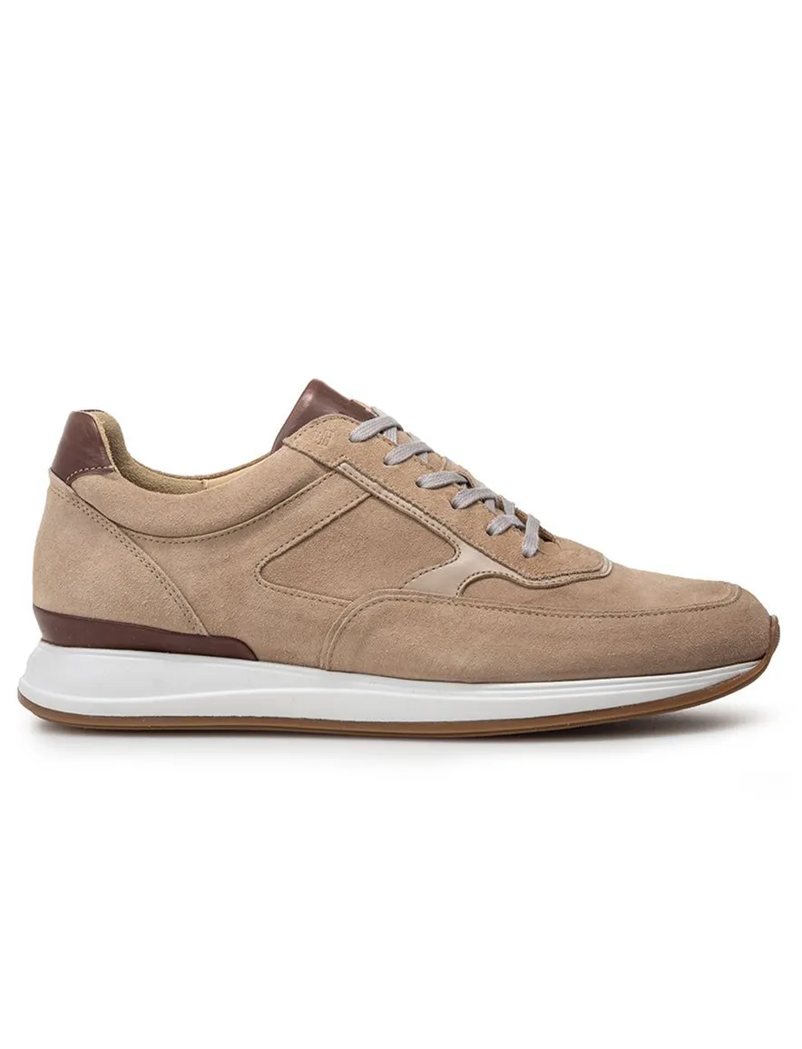 Sneaker van Bommel beige suede met zachte loopzool