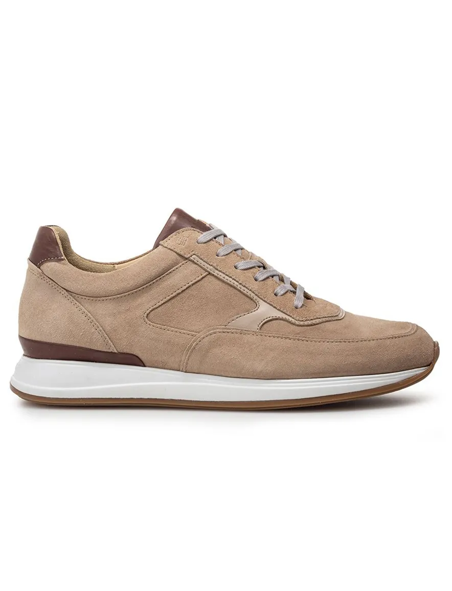 Sneaker van Bommel beige suede met zachte loopzool
