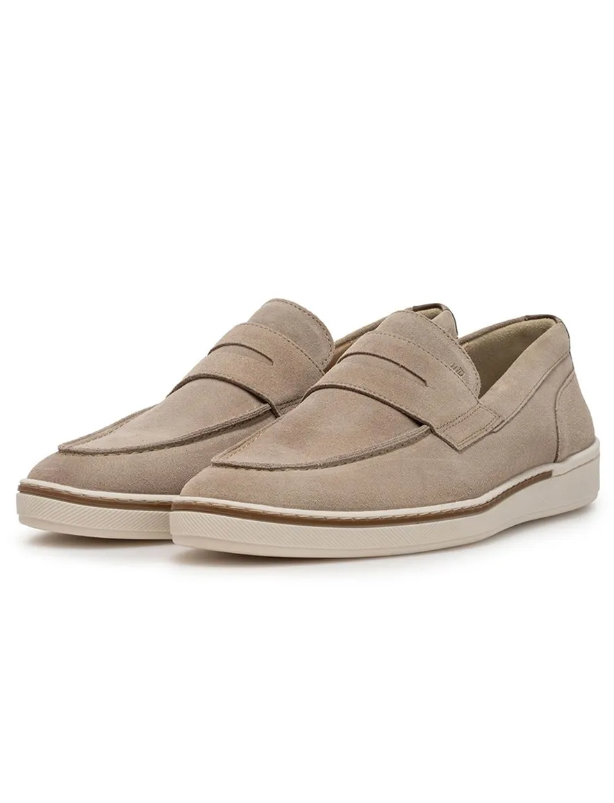 Loafer Van Bommel beige suede elegante zomerschoen