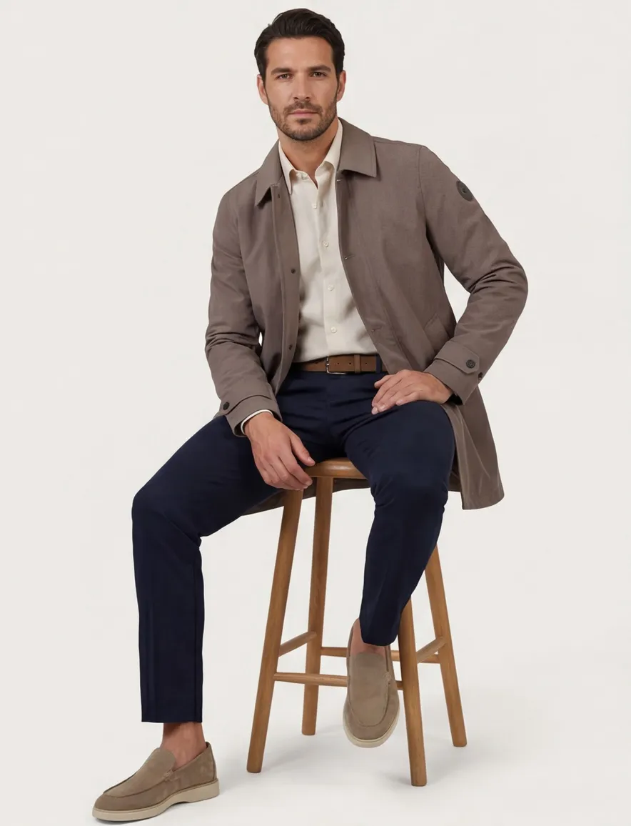 bruine Airforce softshelljas polokraag