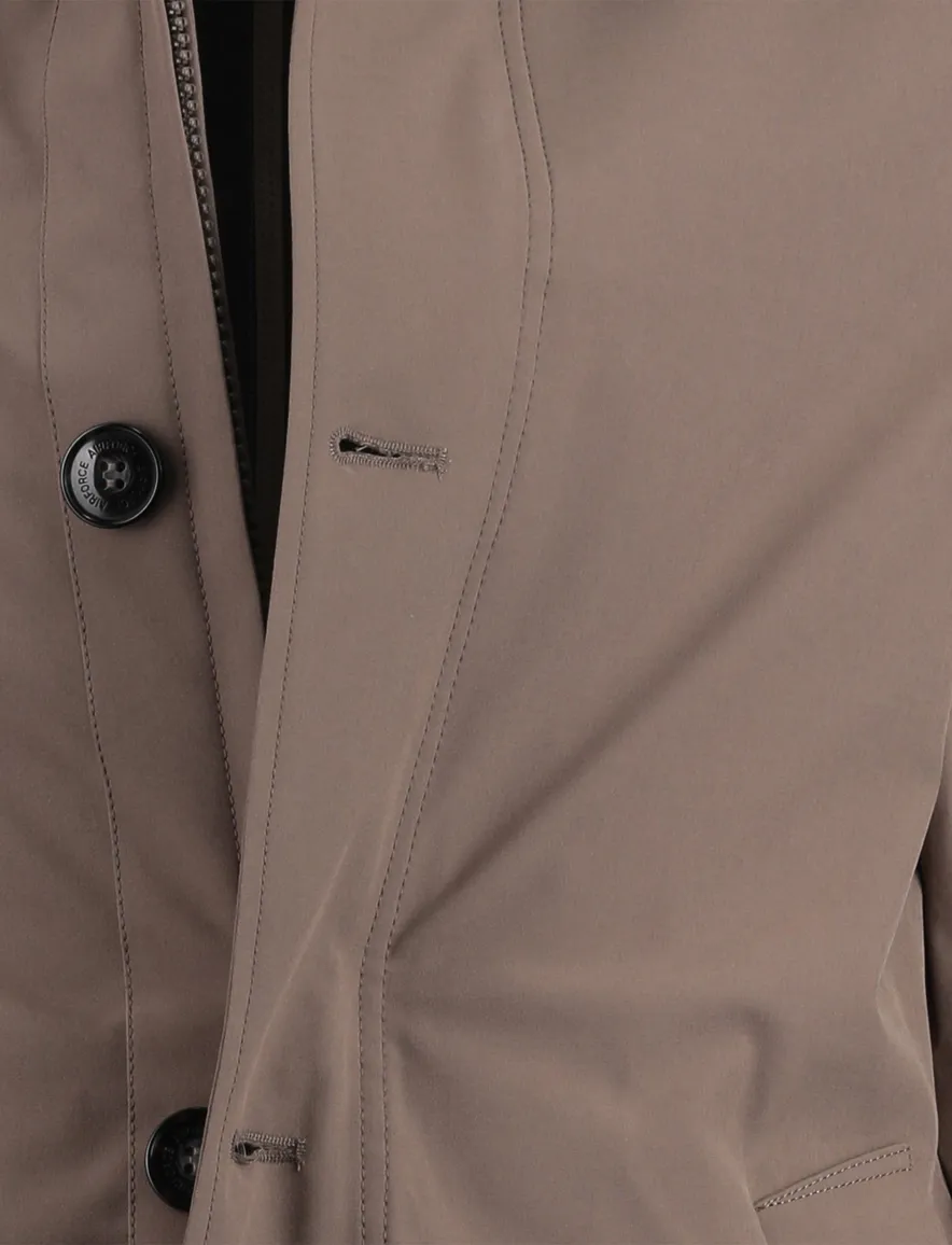 Airforce trenchcoat bruin softshell polokraag