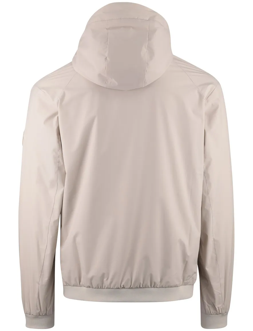 Airforce zomerjas beige met capuchon waterafstotend
