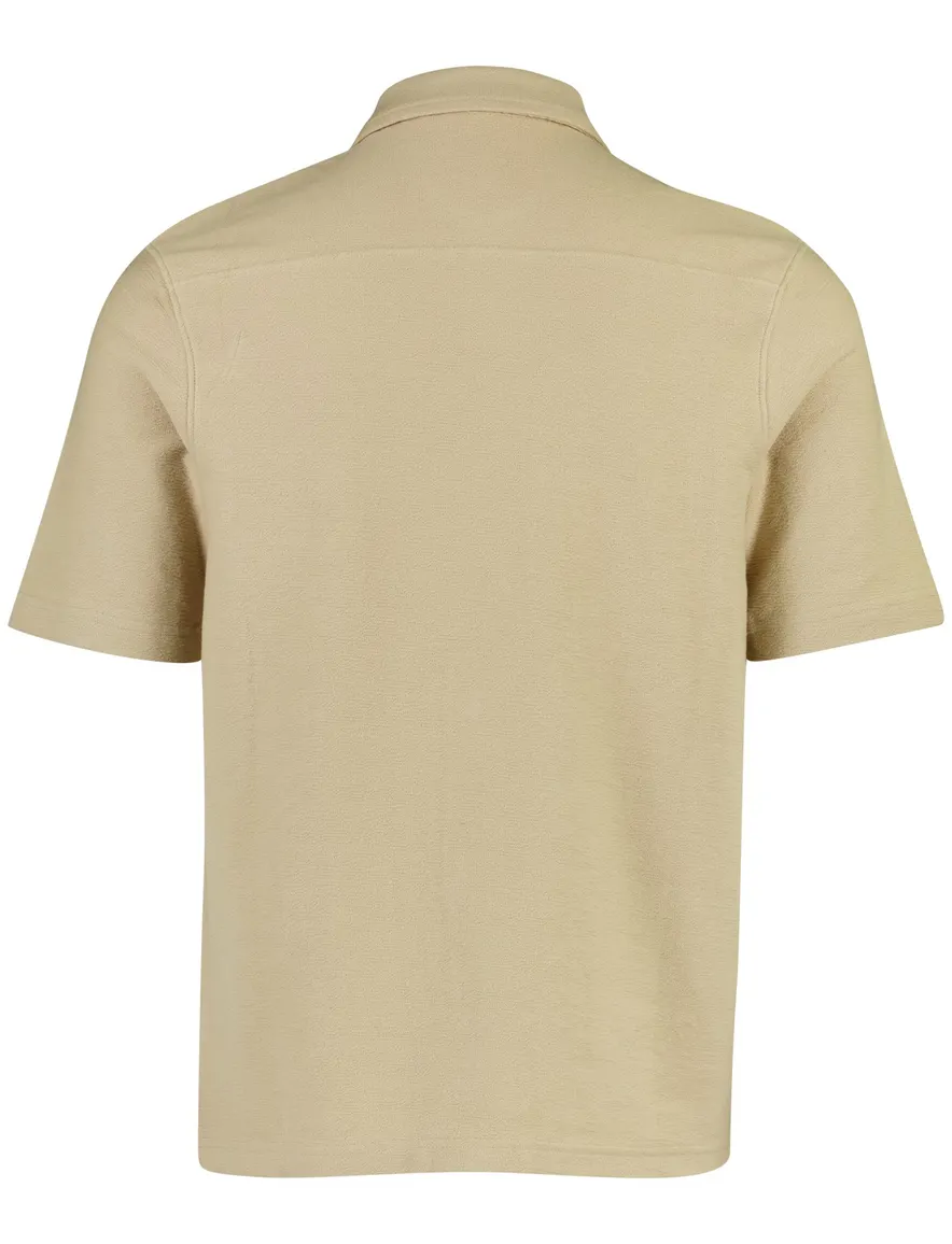 Overhemd Airforce beige katoen normale fit