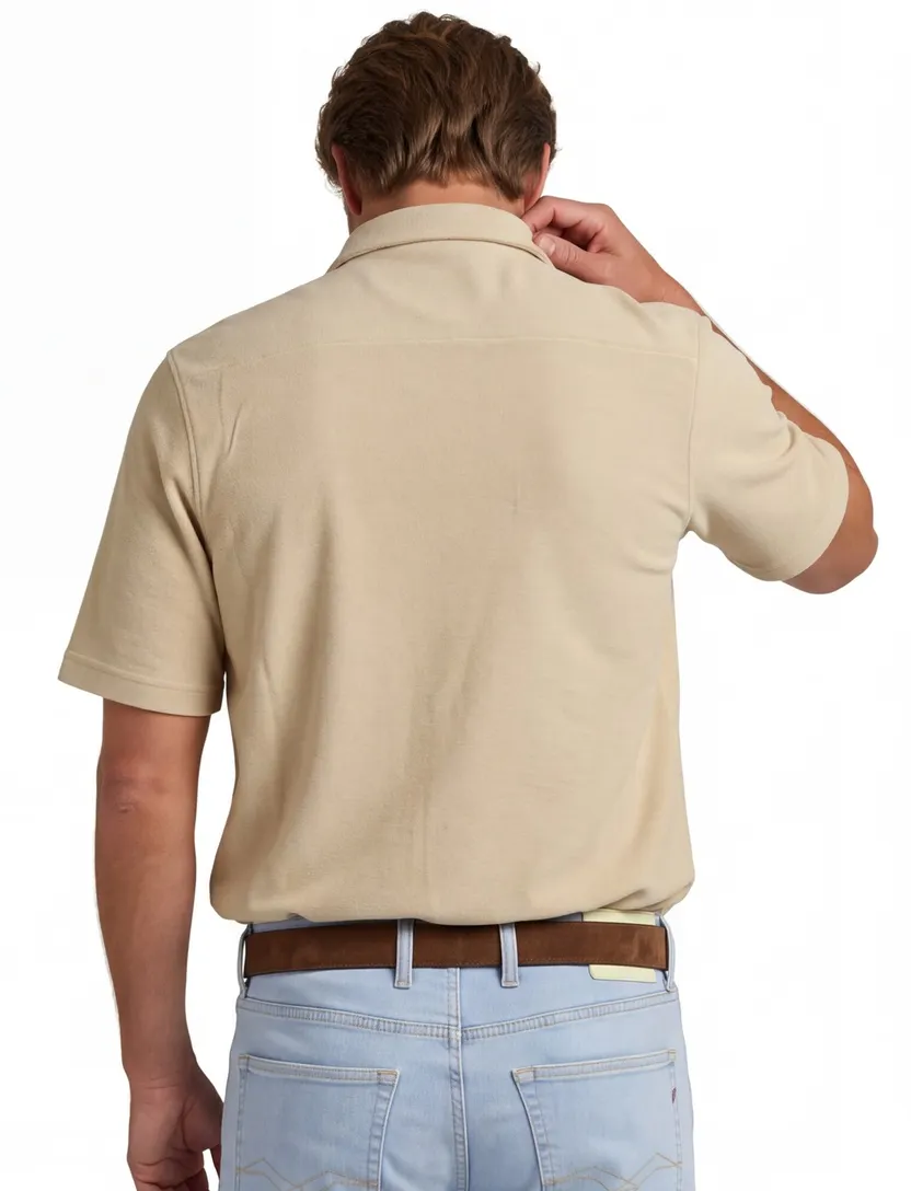 Beige katoen overhemd Airforce normale fit