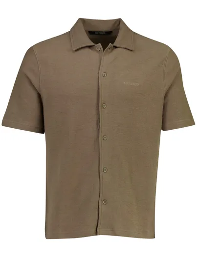 Airforce Bruin Airforce overhemd 100% katoen normale fit