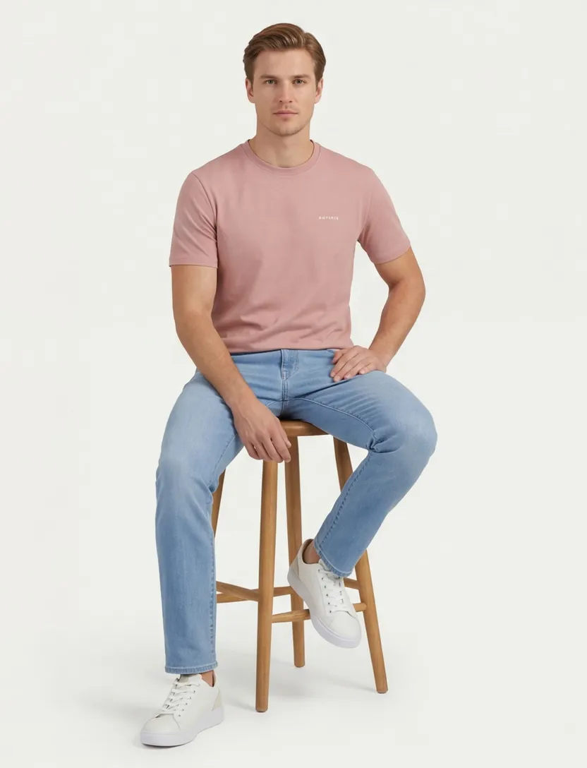 T-shirt Airforce ronde hals roze