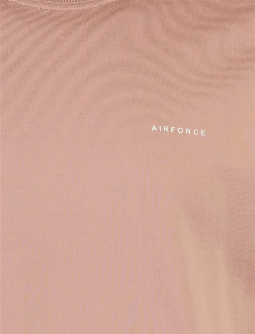 T-shirt Airforce ronde hals roze