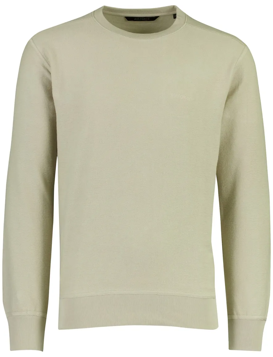 Creme sweater Airforce lange mouw ronde hals
