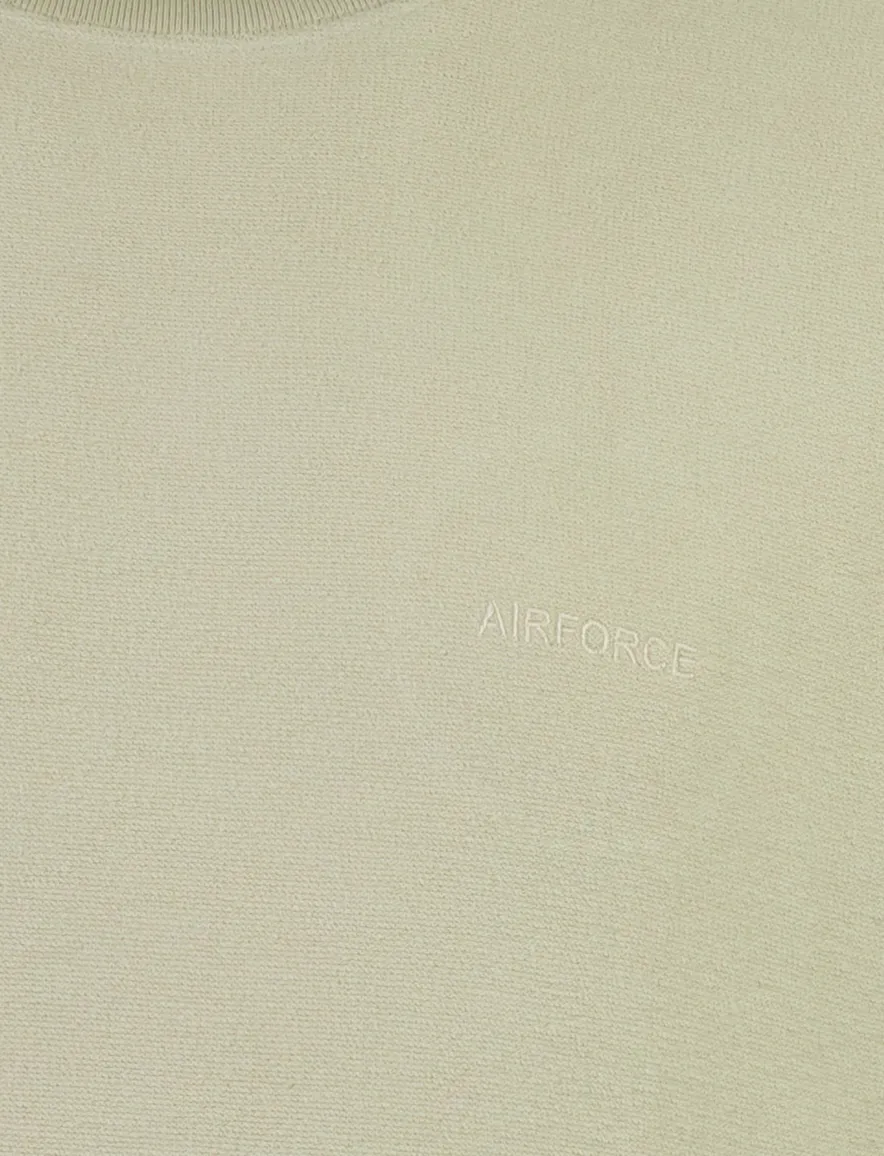 Creme sweater Airforce lange mouw ronde hals