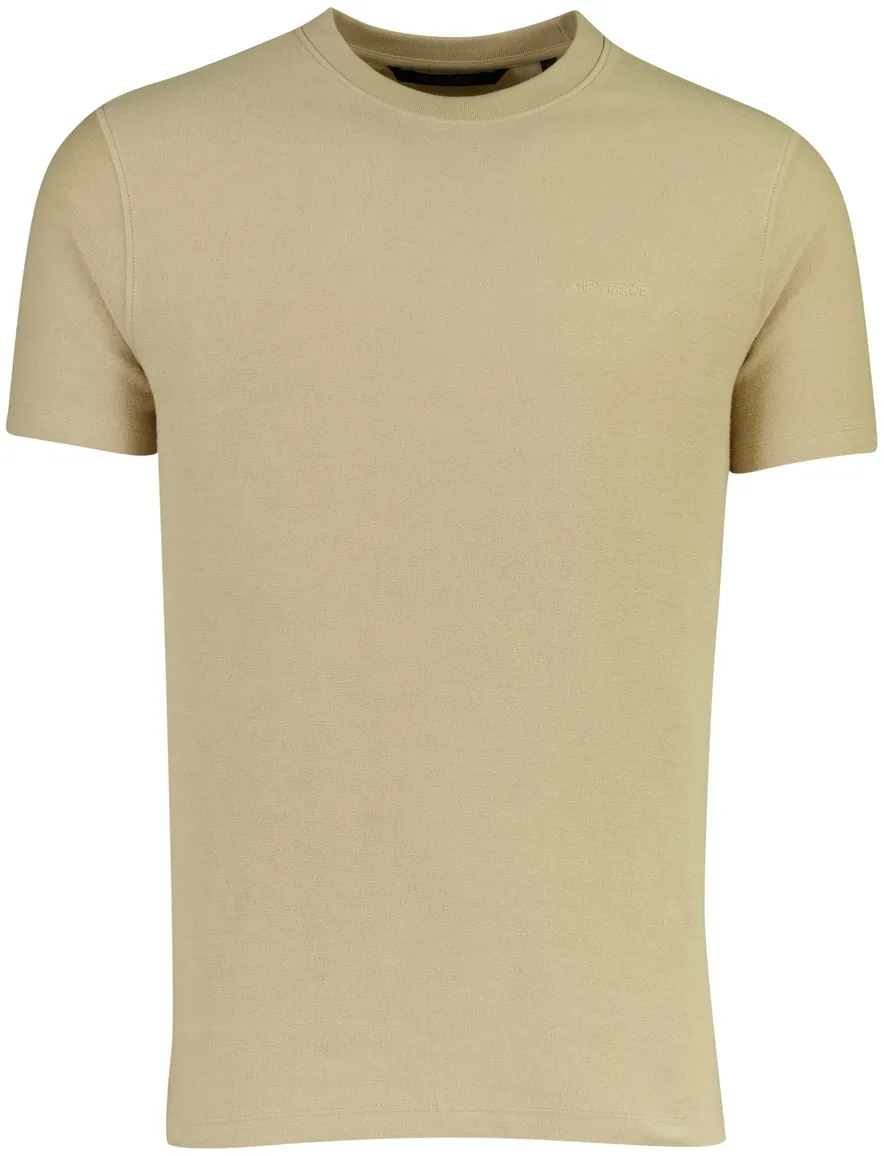 Beige Airforce Milo t-shirt korte mouw ronde hals