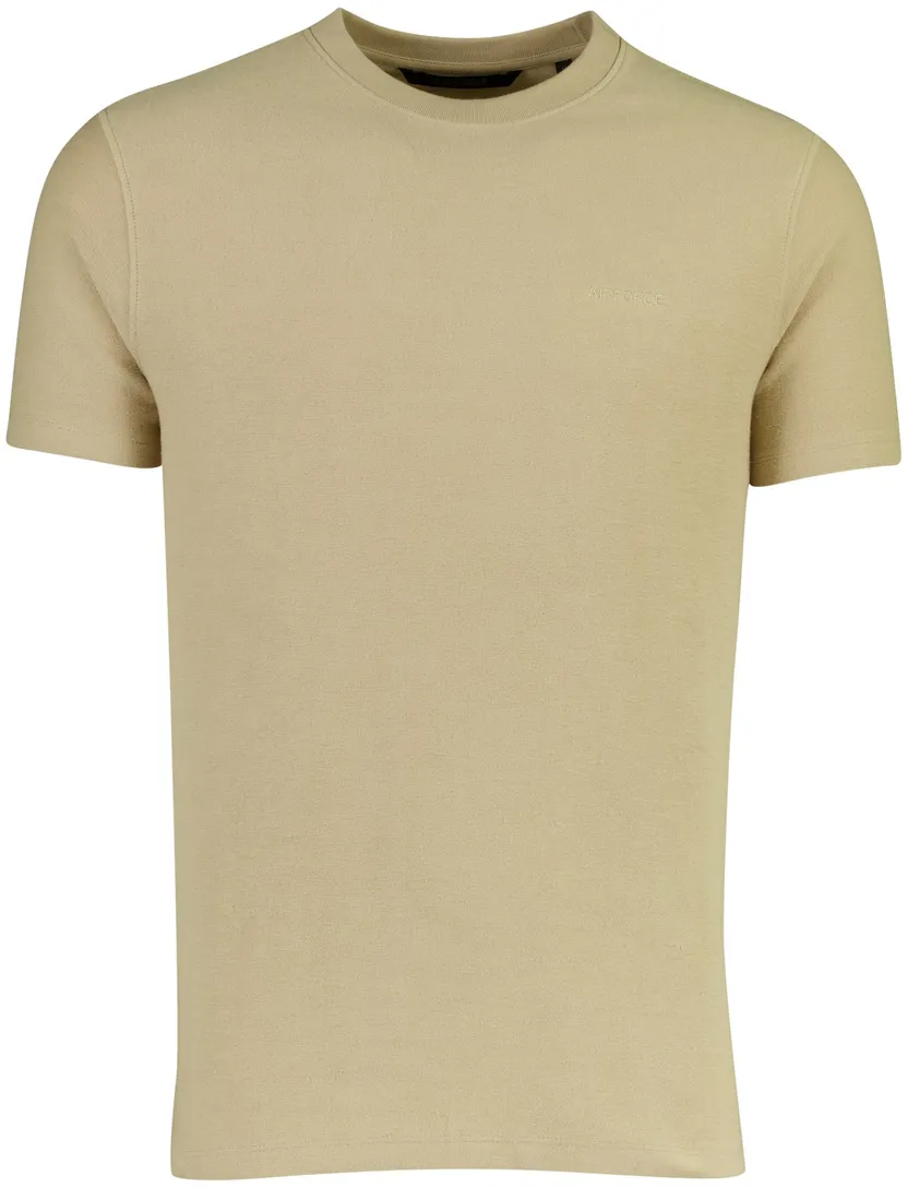 T-shirt Airforce beige normale fit korte mouw ronde hals