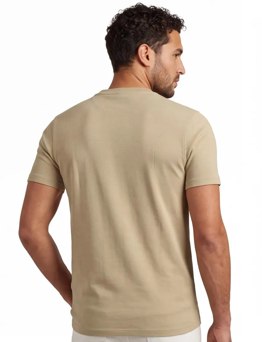 Beige Airforce Milo t-shirt korte mouw ronde hals