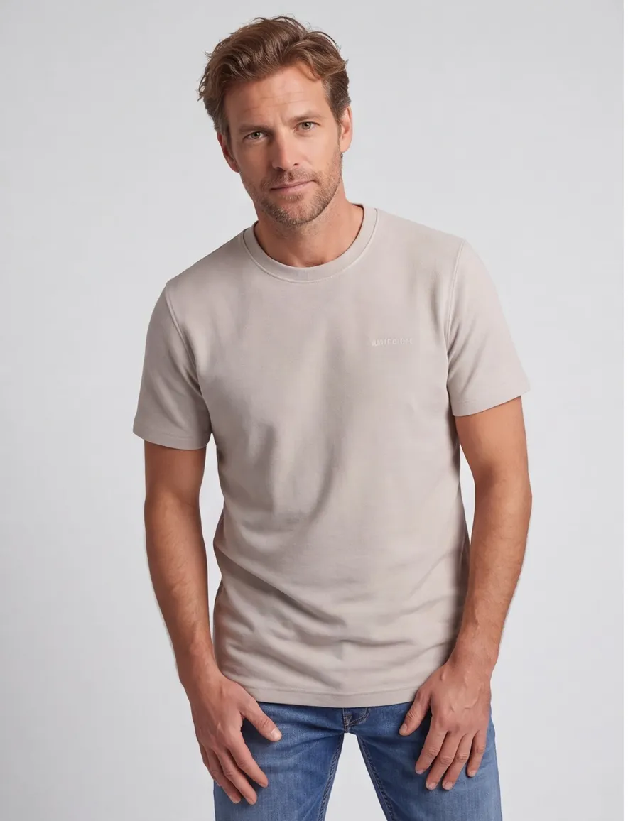 T-shirt Airforce beige katoen