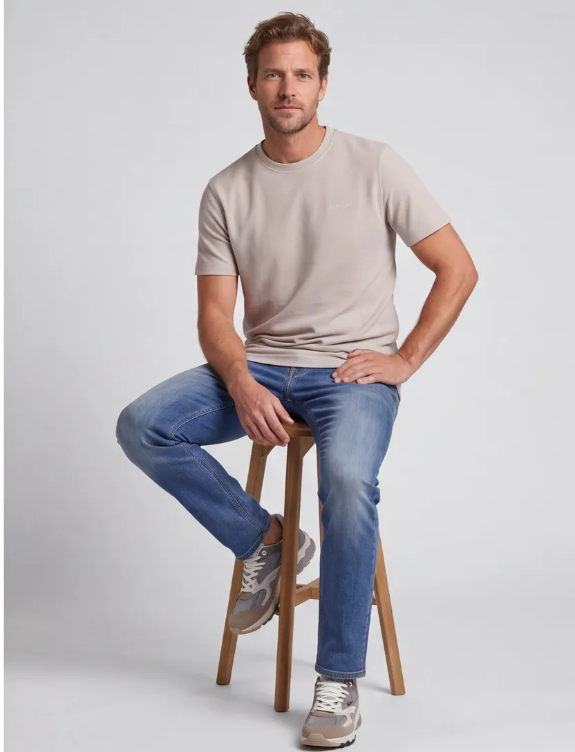 Airforce beige T-shirt ronde hals