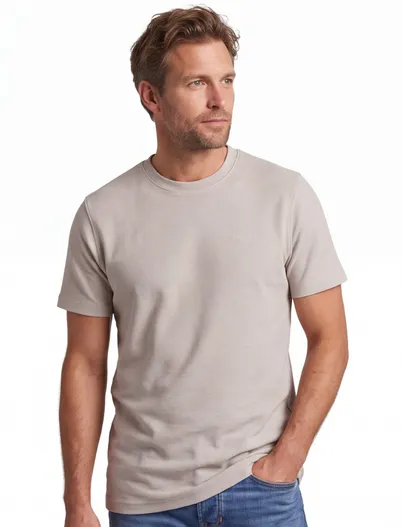 Airforce T-shirt Airforce beige wijde fit katoen
