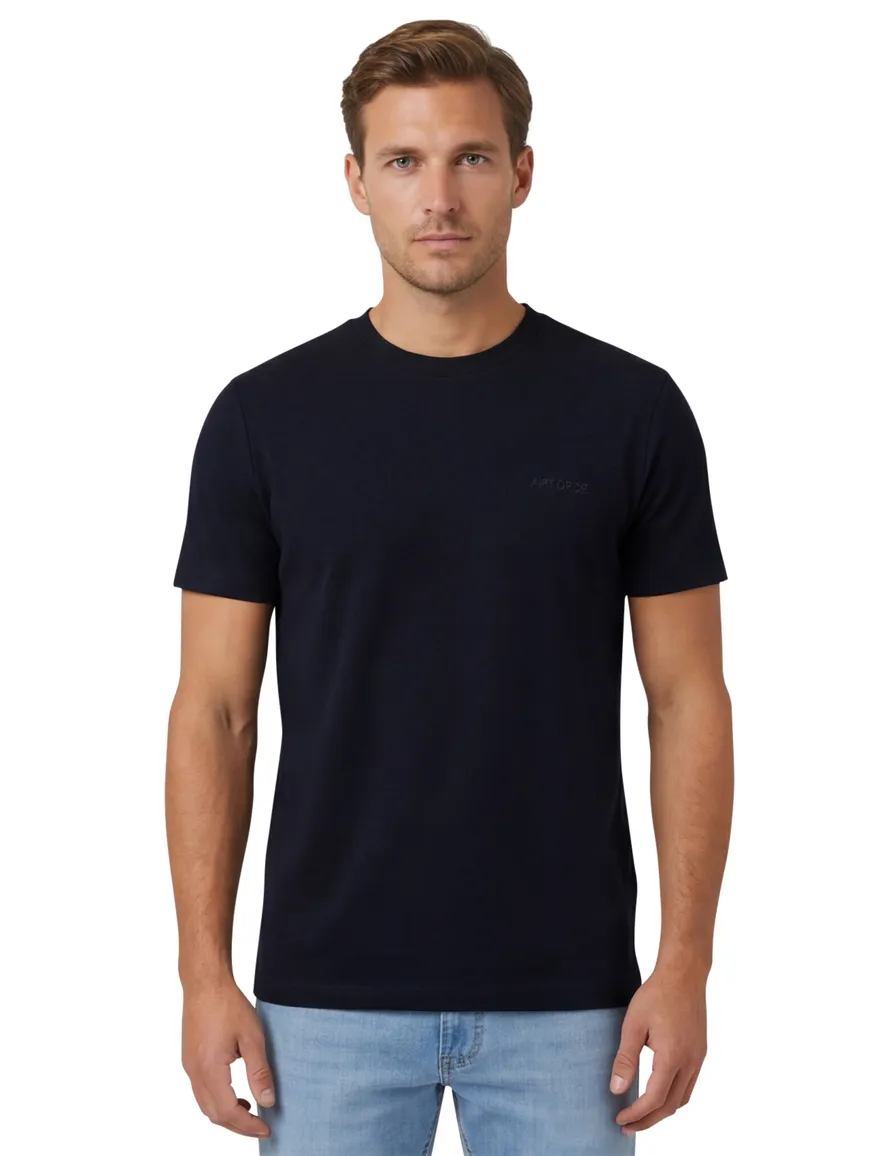 Donkerblauw regular fit t-shirt Airforce milo