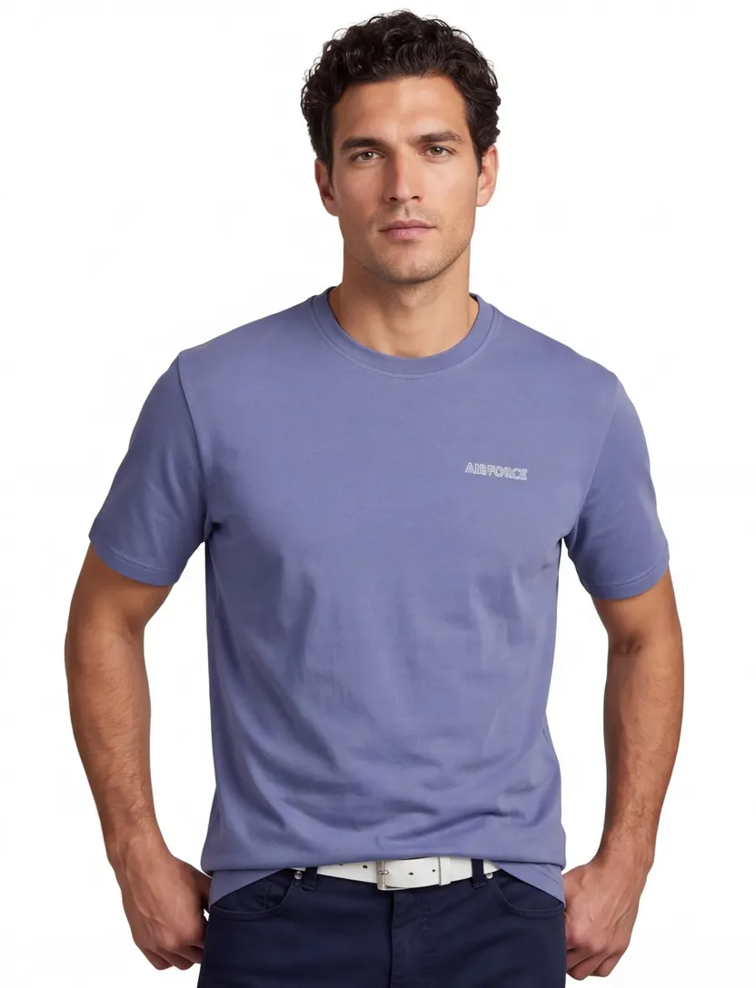 T-shirt Airforce backprint blauw korte mouw