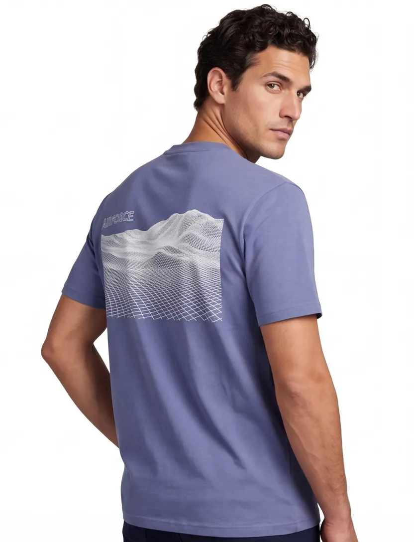T-shirt Airforce backprint blauw korte mouw