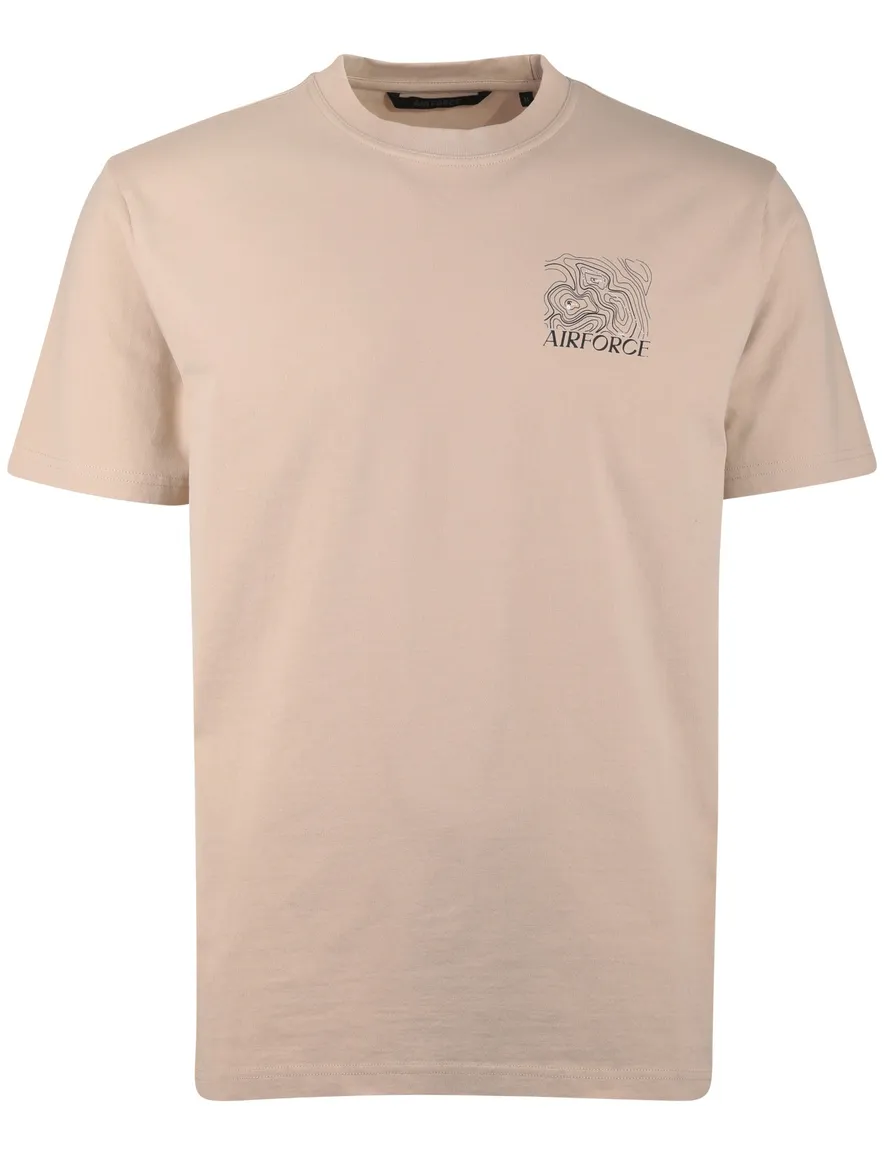 Airforce t-shirt beige backprint ronde hals