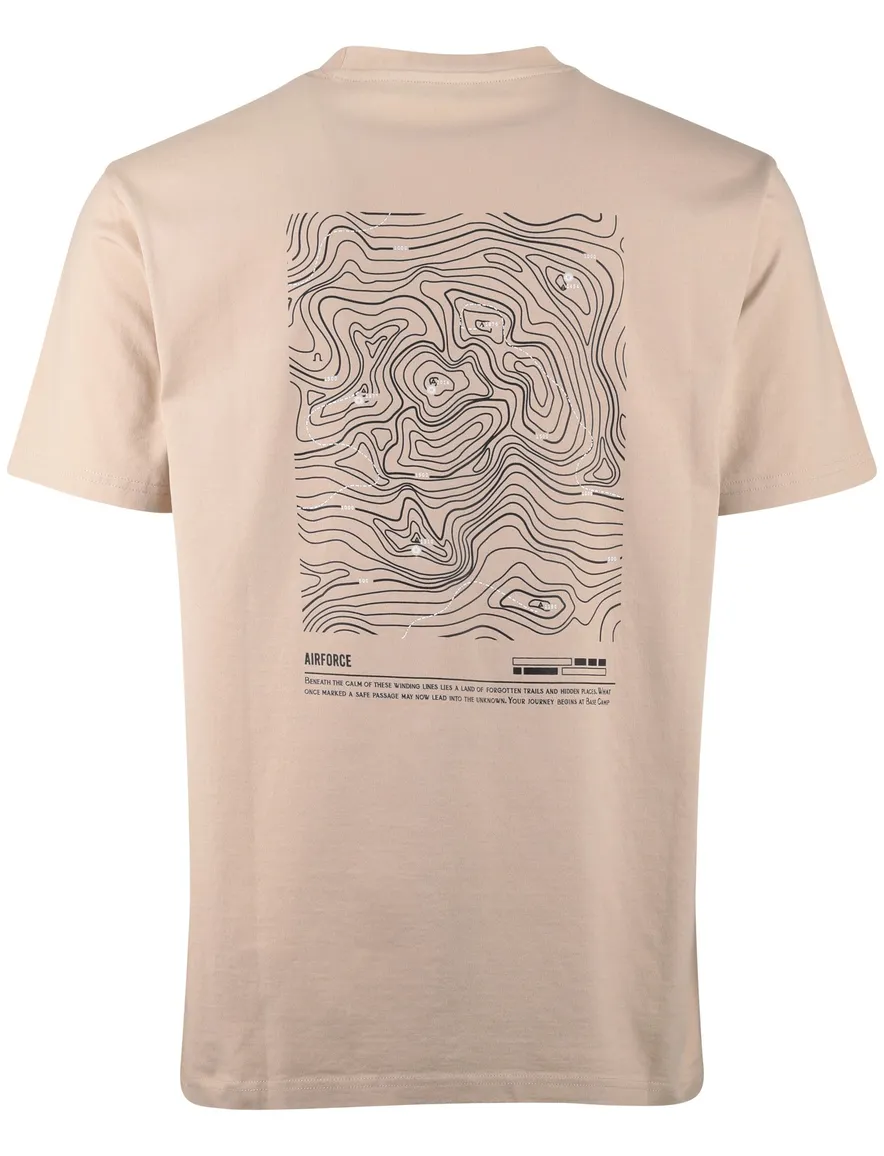 Airforce t-shirt beige backprint ronde hals
