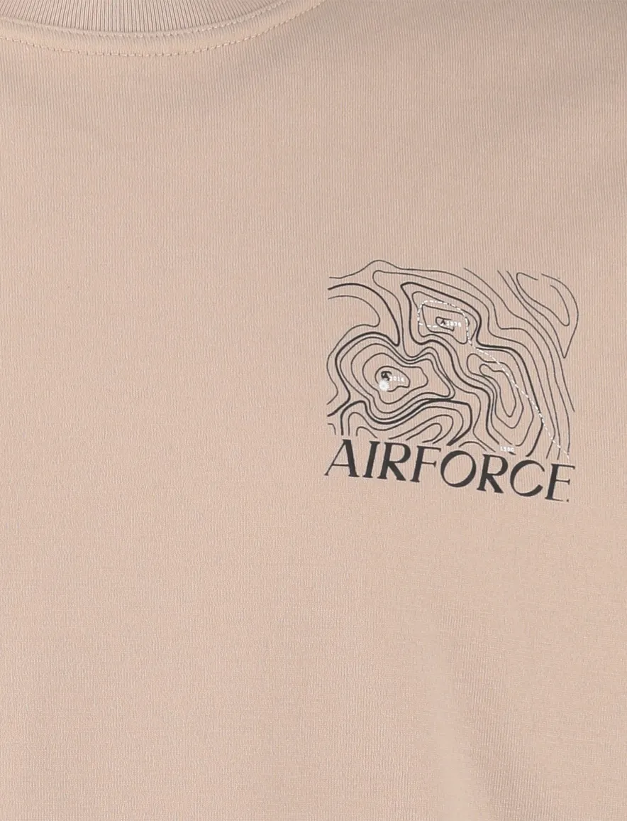 Airforce t-shirt beige backprint ronde hals