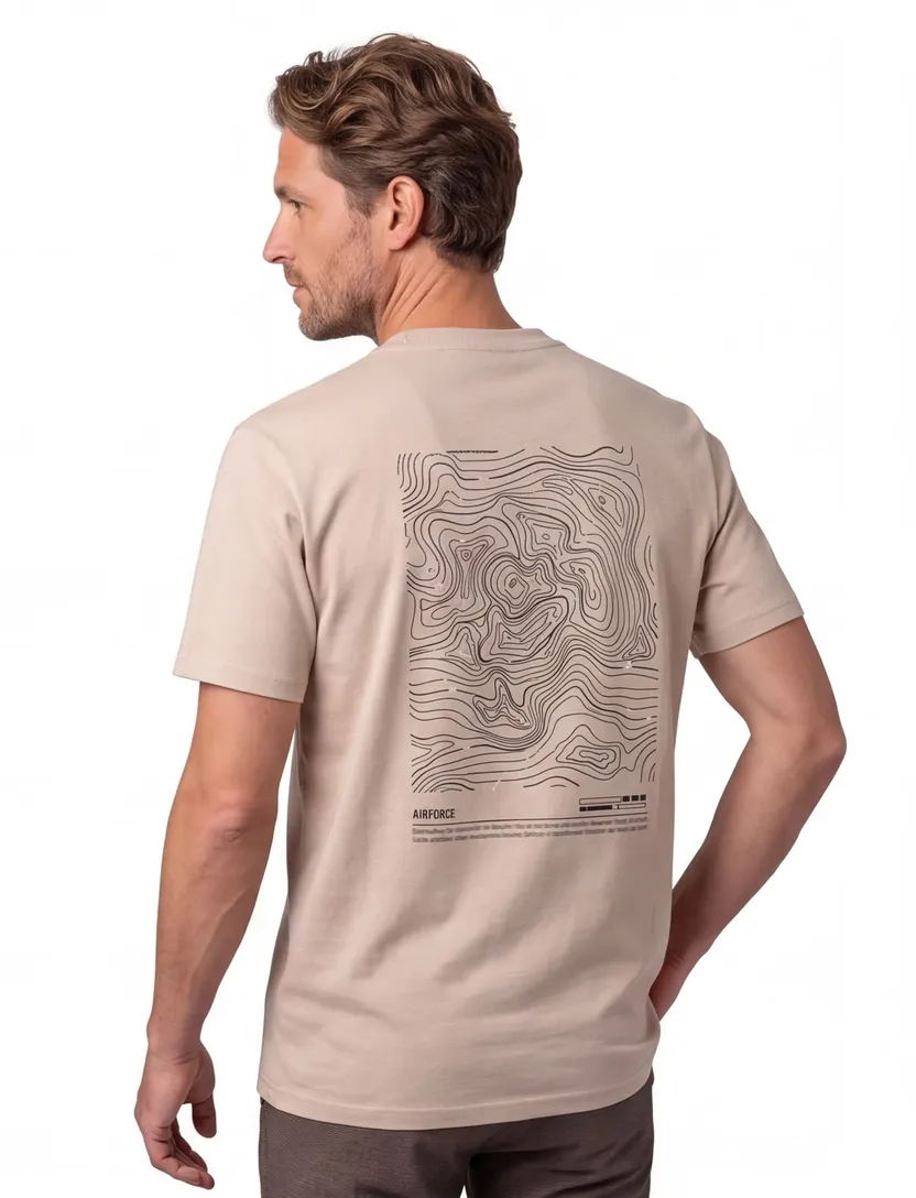 T-shirt Airforce backprint beige normale fit