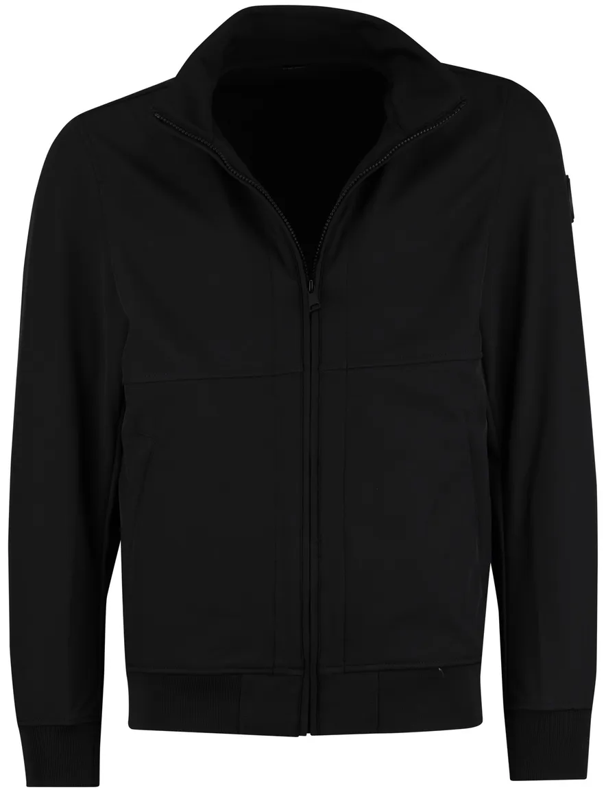 Softshell jas zwart rits polyester Airforce opstaande kraag
