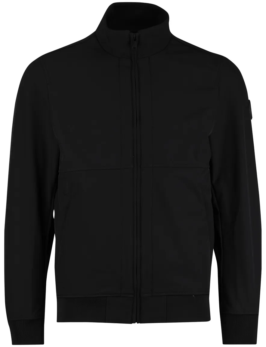 Softshell jas zwart rits polyester Airforce opstaande kraag